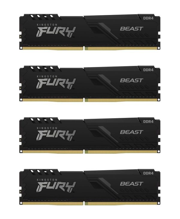 Kingston FURY Beast 64GB (4 x 16GB) 3200MHz DDR4 Black KF432C16BBK4/64