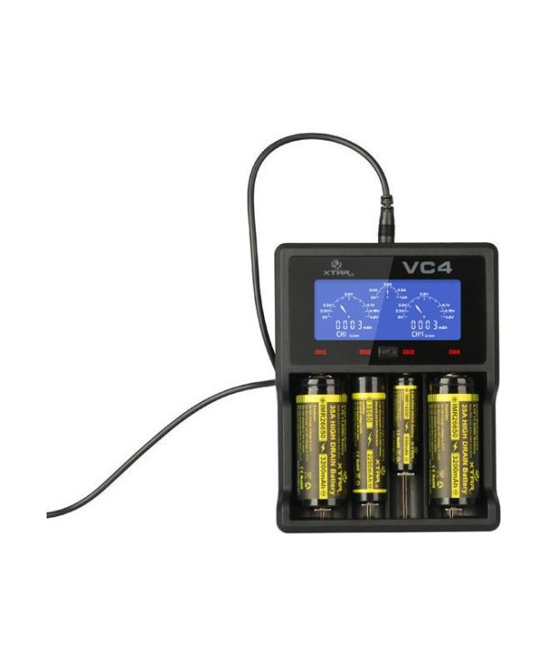 XTAR VC4 Usb Φορτιστής 4 Μπαταριών Li-ion/Ni-MH Μεγέθους AA,AAA,D,18650