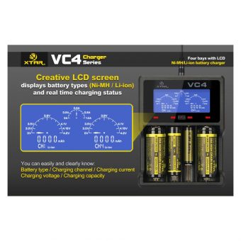 XTAR VC4 Usb Φορτιστής 4 Μπαταριών Li-ion/Ni-MH Μεγέθους AA,AAA,D,18650 - Image 8