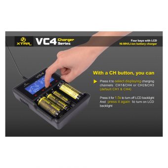 XTAR VC4 Usb Φορτιστής 4 Μπαταριών Li-ion/Ni-MH Μεγέθους AA,AAA,D,18650 - Image 9