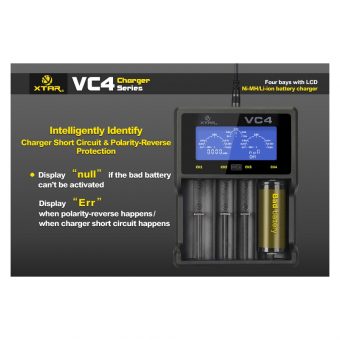 XTAR VC4 Usb Φορτιστής 4 Μπαταριών Li-ion/Ni-MH Μεγέθους AA,AAA,D,18650 - Image 10