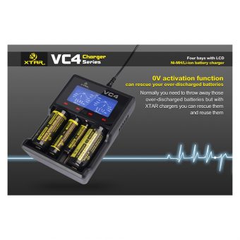 XTAR VC4 Usb Φορτιστής 4 Μπαταριών Li-ion/Ni-MH Μεγέθους AA,AAA,D,18650 - Image 11