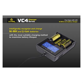 XTAR VC4 Usb Φορτιστής 4 Μπαταριών Li-ion/Ni-MH Μεγέθους AA,AAA,D,18650 - Image 12