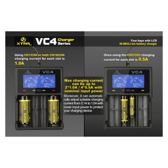 XTAR VC4 Usb Φορτιστής 4 Μπαταριών Li-ion/Ni-MH Μεγέθους AA,AAA,D,18650 - Image 13