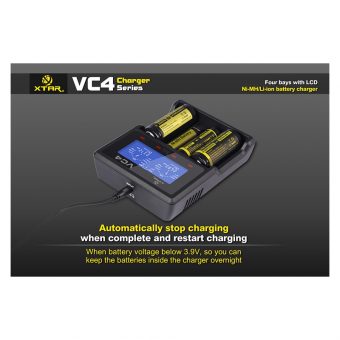 XTAR VC4 Usb Φορτιστής 4 Μπαταριών Li-ion/Ni-MH Μεγέθους AA,AAA,D,18650 - Image 14