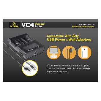 XTAR VC4 Usb Φορτιστής 4 Μπαταριών Li-ion/Ni-MH Μεγέθους AA,AAA,D,18650 - Image 15