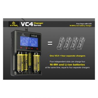 XTAR VC4 Usb Φορτιστής 4 Μπαταριών Li-ion/Ni-MH Μεγέθους AA,AAA,D,18650 - Image 16