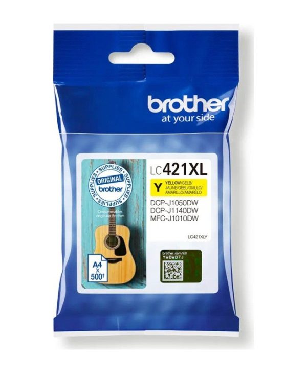 Brother LC-421XLY Ink Yellow 500 Pgs