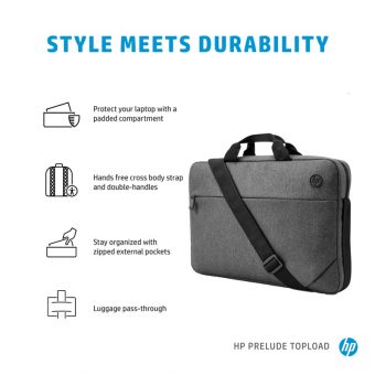HP Prelude 15.6" Topload Folder Grey 1E7D7AA - Image 4