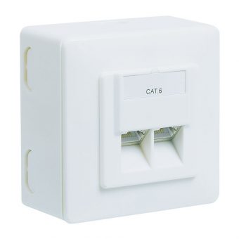 GooBay Cat.6a Universal Wall Plate White 68244