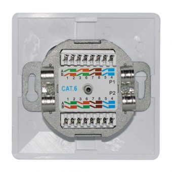 GooBay Cat.6a Universal Wall Plate White 68244 - Image 2