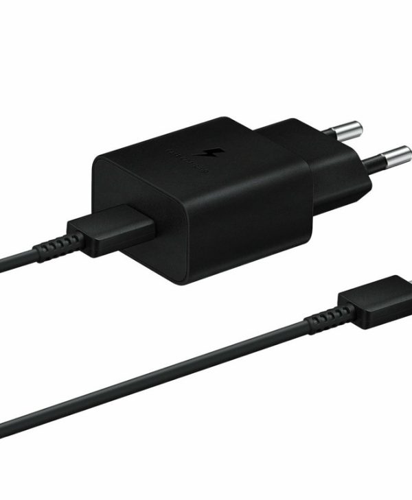 Samsung Φορτιστής με Θύρα USB-C και Καλώδιο USB-C PD15W, Μαύρος EP-T1510XBEGEU