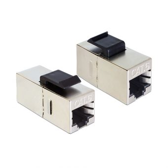 Delock STP Cat.6a RJ45 Inline Coupler Shielded Silver 86210