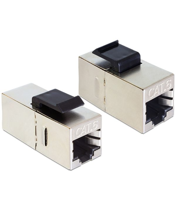 Delock STP Cat.6a RJ45 Inline Coupler Shielded Silver 86210