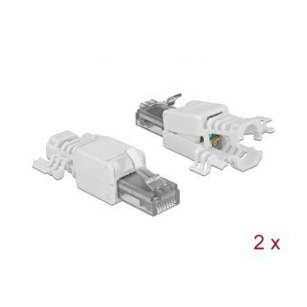 Delock UTP Cat.6a RJ45 Plug Toolfree 2-pcs 86417