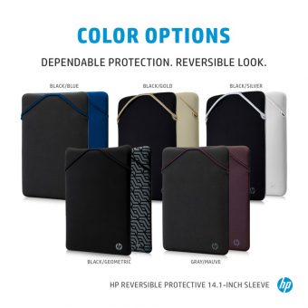 HP Reversible Protective 14.1" Black/Blue Sleeve 2F1X4AA - Image 6