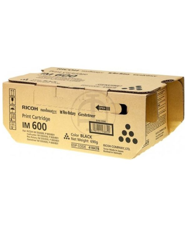 Ricoh IM 600 Toner Black 25.5k Pgs 418478