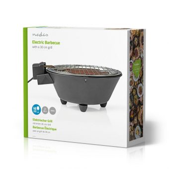 Nedis  Electric Barbeque Round 30 cm 1250Watt BBQE112BK - Image 8