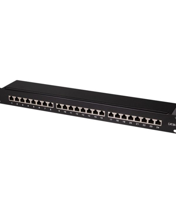 LogiLink Patch Panel 1U 19" 24-Port RJ45 Cat.6a LSA Rack Mount Black NP0061