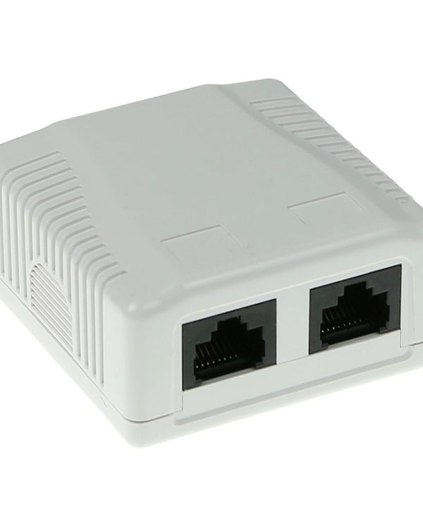 Intronics ACT UTP 2-Port RJ45 Cat.5e LSA Sticker Wall Junction Box White FA5002