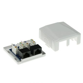Intronics ACT UTP 2-Port RJ45 Cat.5e LSA Sticker Wall Junction Box White FA5002 - Image 2