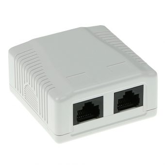 Intronics ACT UTP 2-Port RJ45 Cat.6 LSA Sticker Wall Junction Box White FA6002
