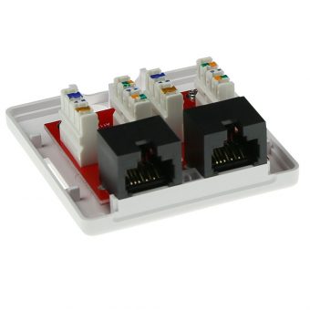 Intronics ACT UTP 2-Port RJ45 Cat.6 LSA Sticker Wall Junction Box White FA6002 - Image 2