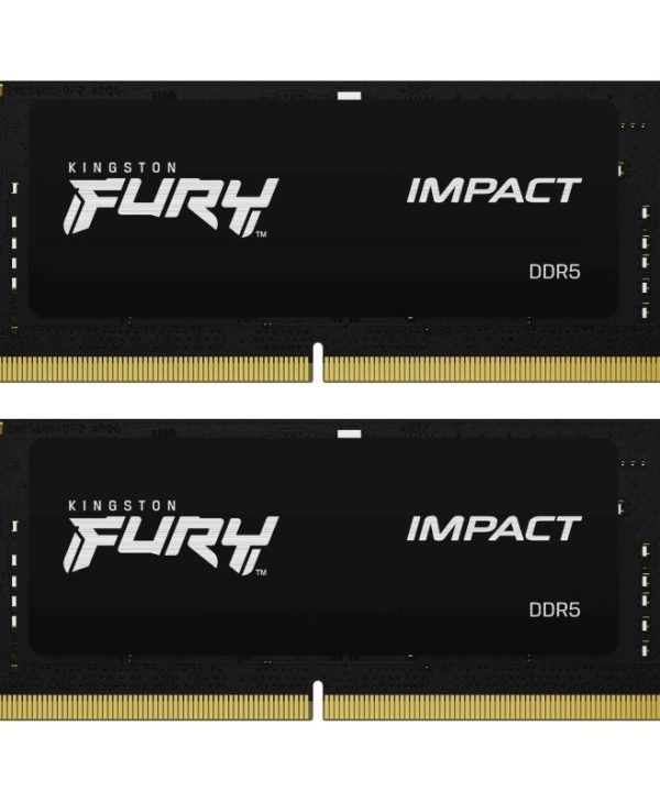 Kingston FURY Impact 16GB (2 x 8GB) 4800 MHz C38 1R DDR5 SO-DIMM Black KF548S38IBK2-16
