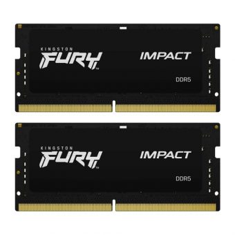 Kingston FURY Impact 64GB (2 x 32GB) 4800 MHz C38 2R DDR5 SO-DIMM Black KF548S38IBK2-64