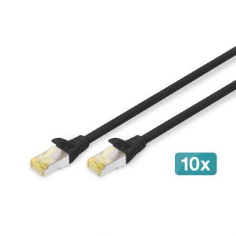 Digitus S/FTP RJ45 Cat.6a LSOH Snagless 2m Black 10pcs DK-1644-A-020-BL-10