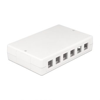 Delock Keystone Surface Mounted Box 6-Port White 86172