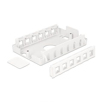 Delock Keystone Surface Mounted Box 6-Port White 86172 - Image 2