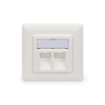 Digitus Wall Outlet (80mm) 2-Port Keystone Angled White DN-93801-1 - Image 3