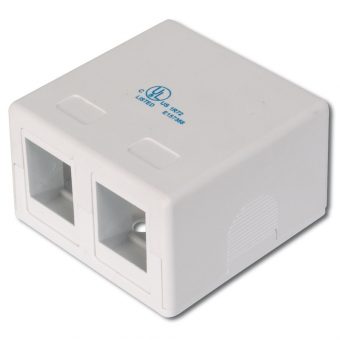 Digitus Wall Modular Insert Housing (50mm) 2-Port Keystone White AT-AG 302A-WH