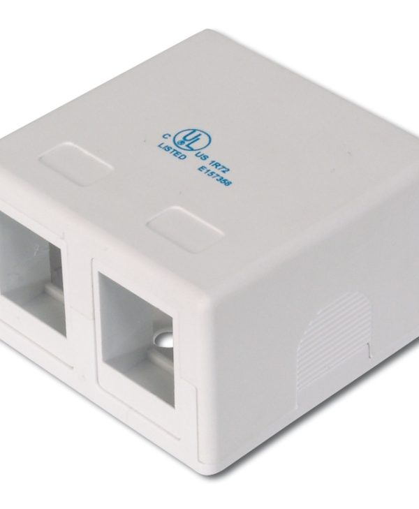 Digitus Wall Modular Insert Housing (50mm) 2-Port Keystone White AT-AG 302A-WH