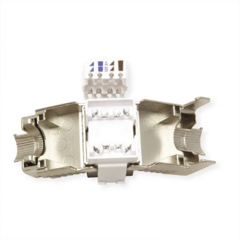 Roline Keystone Module Insert STP RJ45/LSA Cat.8 ToolFree Silver 26.11.0381-50 - Image 2
