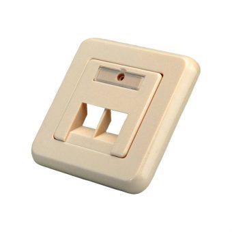 Roline Wall Outlet (81mm) 2-Port Keystone Angled Ivory 25.16.8399-20