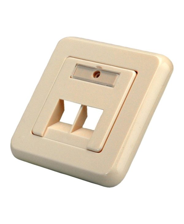 Roline Wall Outlet (81mm) 2-Port Keystone Angled Ivory 25.16.8399-20