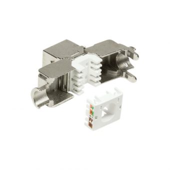 LogiLink Keystone Module Insert STP RJ45/LSA Cat.6a ToolFree Slim Silver NK4003 - Image 2