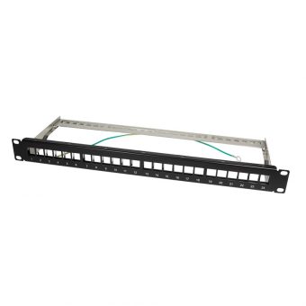 LogiLink Keystone Patch Panel 1U 19" 24-Ports Black NK4042