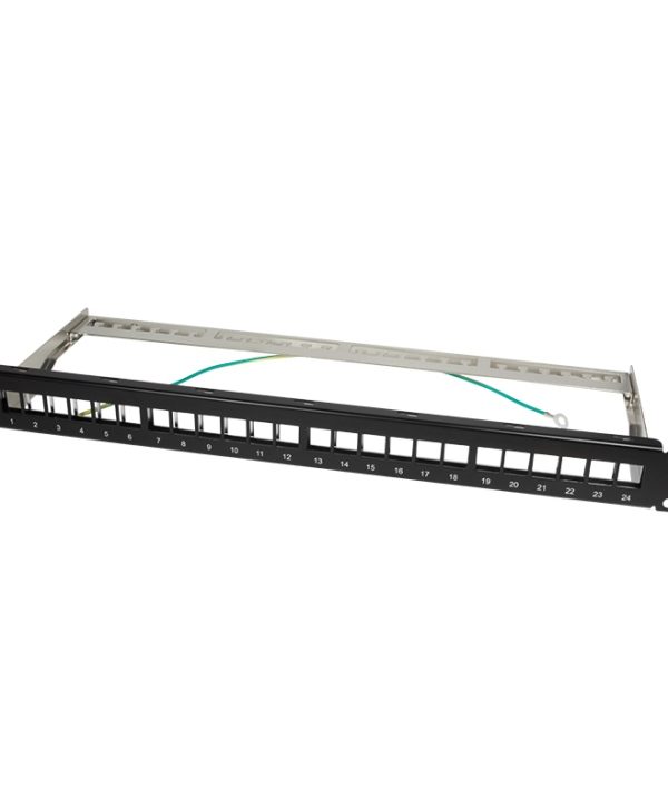 LogiLink Keystone Patch Panel 1U 19" 24-Ports Black NK4042