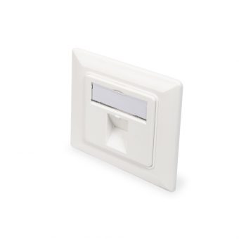 Digitus Wall Outlet (80mm) 1-Port Keystone Angled White DN-93811