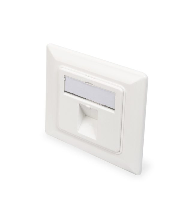 Digitus Wall Outlet (80mm) 1-Port Keystone Angled White DN-93811