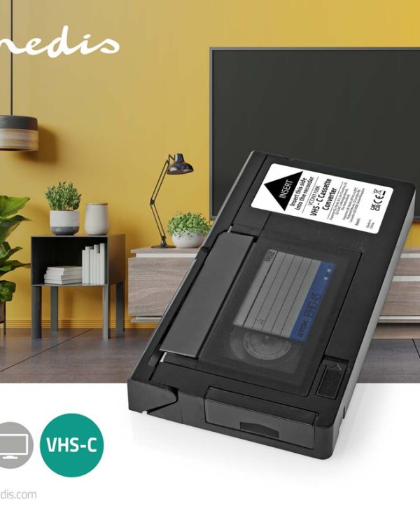 Nedis VHS-C Cassette Converter VHS-C to VHS Plug and play Black VCON110BK