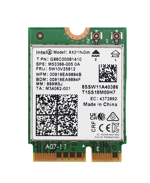 Intel Wi-Fi 6 AX211 Network Adapter M.2 2230 Bulk AX211.NGWG