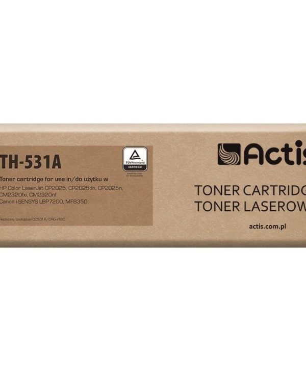 Actis TH-531A Toner For HP 304A CC531A And Canon CRG-718C Cyan 3k Pgs