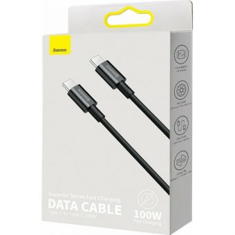 Baseus Superior USB 2.0 cable USB-C male to  USB-C male Black 1m CATYS-B01 - Image 6
