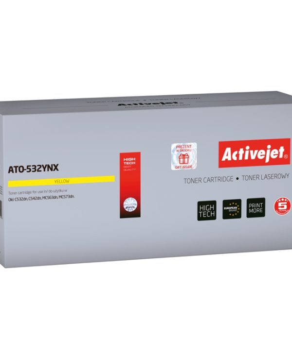 Activejet ATO-532YNX Toner For OKI 46490605 Yellow 6k Pgs