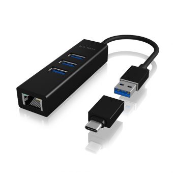 Raidsonic ICY BOX 4-port Usb Hub & LAN adapter with Usb 3.0-A & Usb 3.0-C IB-HUB1419-LAN - Image 2