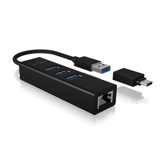 Raidsonic ICY BOX 4-port Usb Hub & LAN adapter with Usb 3.0-A & Usb 3.0-C IB-HUB1419-LAN - Image 3